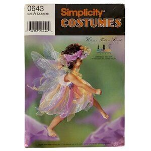 Simplicity 0643 Childs Fairy Costume Sewing Pattern Size A 3-8 Dress & Wings 199